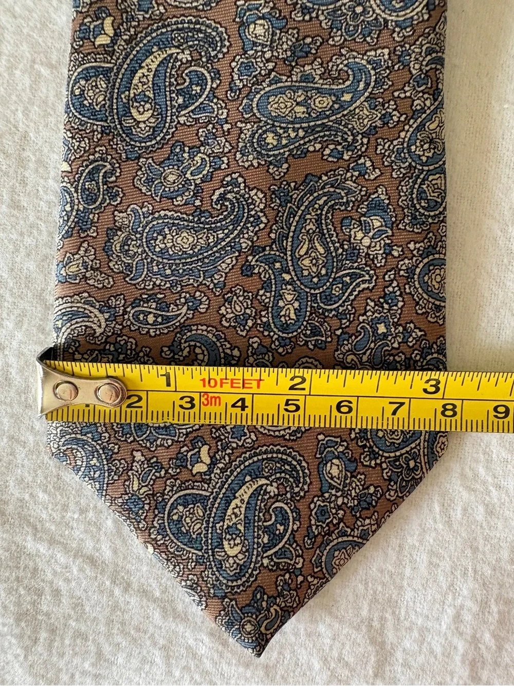 Vintage Bert Pulitzer Brown Paisley Silk Tie Classic Made in USA EUC